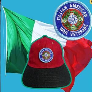 VINTAGE ITALIAN AMERICAN WAR VETERANS Red & Black Hat — AMERICAP